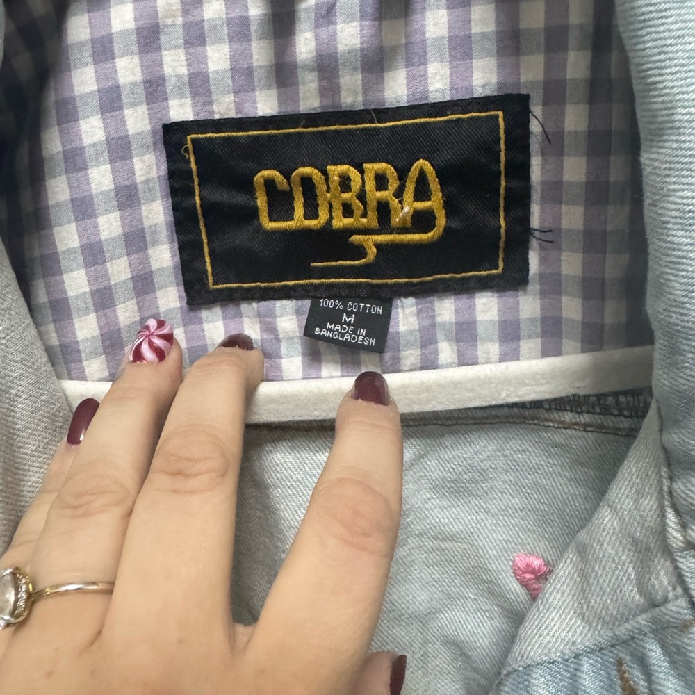 Cobra Denim Jacket with Purple Checkered Lining